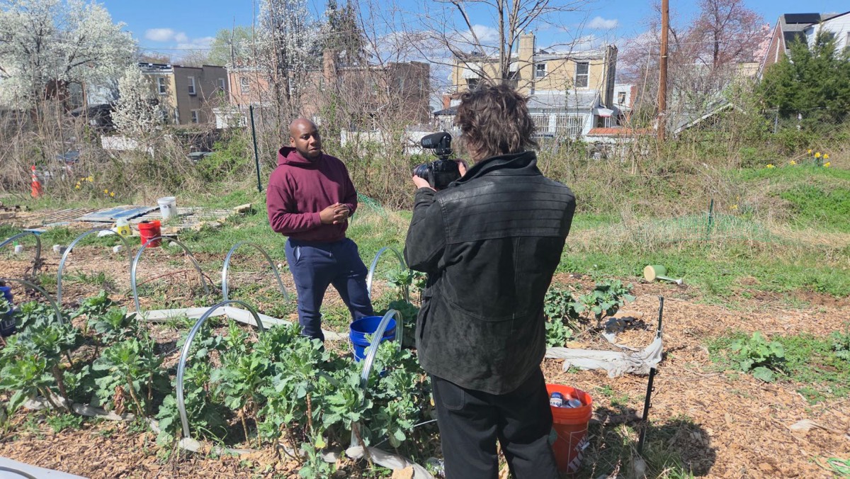 New Take Films crew filming at Sennel Gardens