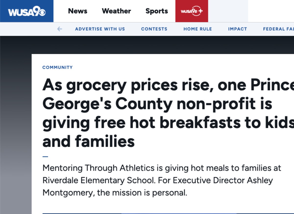 WUSA9 story on Mentoring Through Athletics