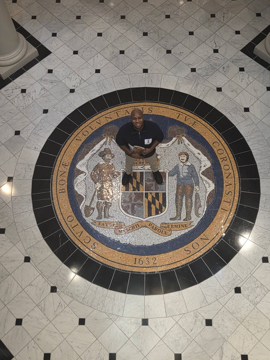 The Maryland seal at the Maryland State House